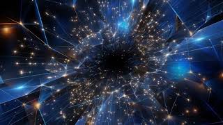 Blue Crystal Hyperspace Vortex Loop 4K - Geometric Shatter Tunnel