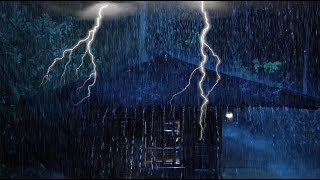 Rain and Thunder Storm Sound At Night to Sleep ⛈ Relaxing Rain Sound  White noise