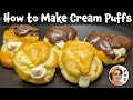 Homemade cream puffs  profiterole or french choux pastry  super easy