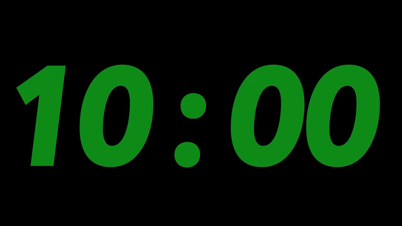 10 MINUTES COUNTDOWN TIMER 60 SECONDS BEEP GREEN