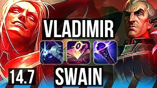 VLADIMIR vs SWAIN (MID) | 18/0/6, Legendary, 6 solo kills, 300+ games | NA Diamond | 14.7