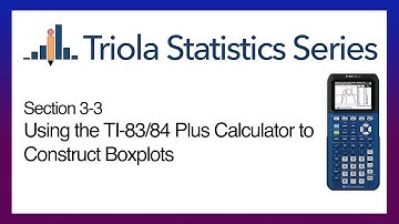 TI 83/84 Section 3-3: Using the TI-83/84 to Construct Boxplots
