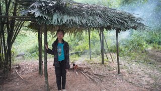 Orphan Life - Build bamboo shelter, make a bamboo house frame and thatched roof - Homeless life