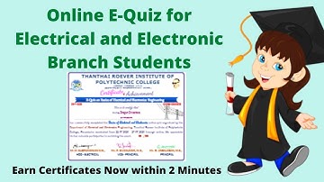 Online Quiz for Electrical & Electronics Branch| Free Quiz Certificates| Anyone can apply|TechDooR