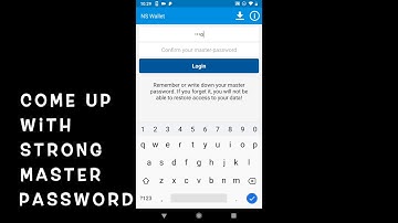 NS Wallet password manager: first start and initial setup