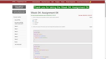 NPTEL Programming in Java Week 4 Assignment answers | July 2024