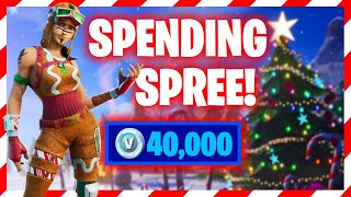 SPENDING 40,000+ V-Bucks in FORTNITE!! (Christmas Spending Spree!)