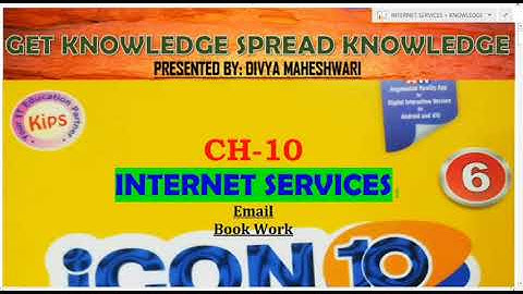 COMPUTER ICON 10 PART-2 CLASS-6 CH-10 INTERNET SERVICES