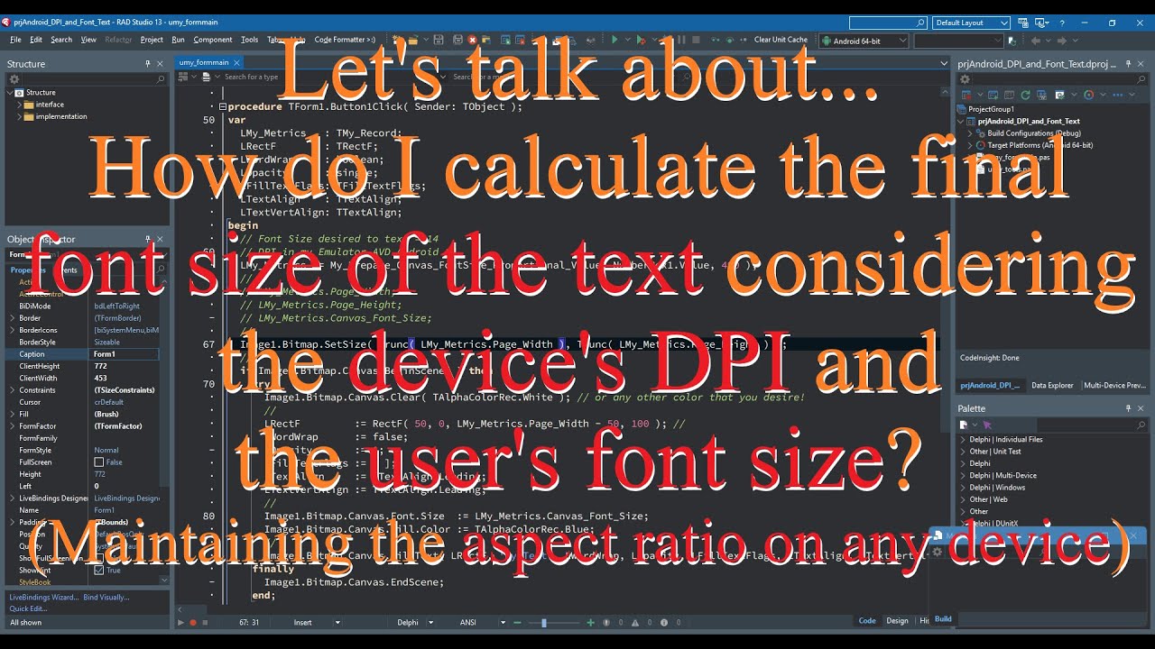Delphi: How to calculate final font size to text considering: the ...