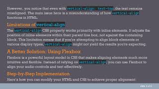 Solving the vertical-align Issue in HTML Audio Controls