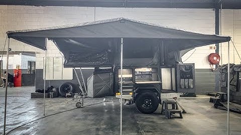 Classic Duo swing-out patio and bed awning setup