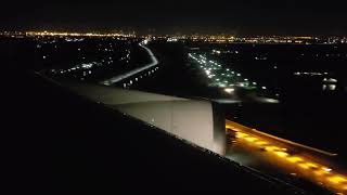 Video of Thai  Boeing 747-400  landing at Bangkok, Thailand - night , clear weather