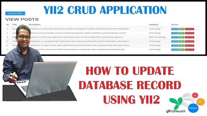 How to Update a Record from Database using PHP Yii2 Framework Part-6