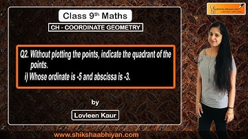 Q2 Without plotting the points, indicate the quadrant of the given points.