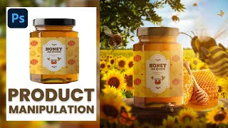 Honey Product manipulation in Photoshop | advertising poster design | photoshop tutorial