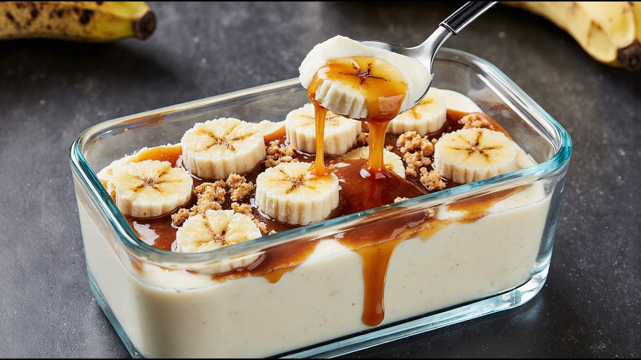 NUR MILCH UND BANANE! Ein echtes italienisches Dessert in 5 Minuten! Ohne Backen!
