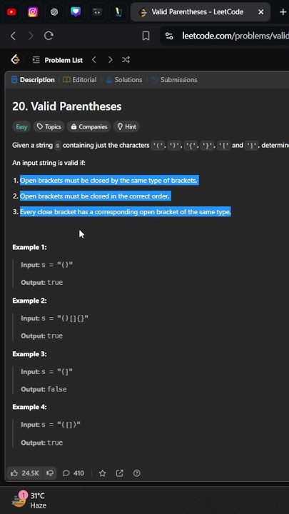 LeetCode 20: Valid Parentheses | JavaScript Solution Explained - YouTube