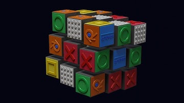 Rubik Cube animation (circling) - Blender