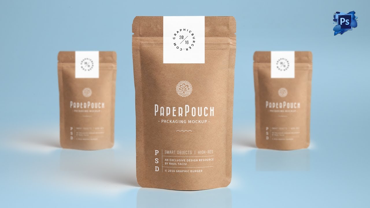 Download Paper Pouch Packaging Mockup Photoshop Cs6 Tutorial Youtube PSD Mockup Templates