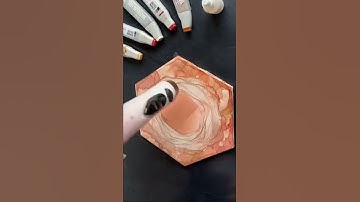 Quick alcohol ink rose on a tile IG @paulineart_mone