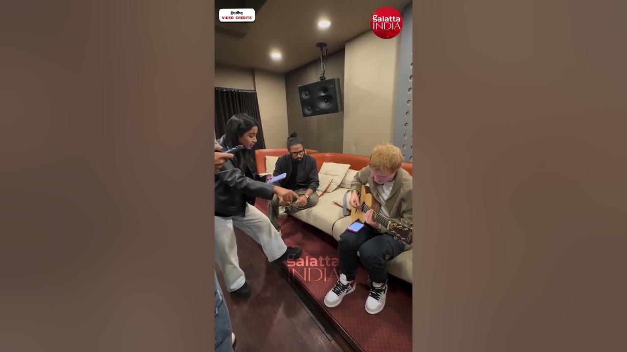 Ed Sheeran plays Chuttamalle with Shiparao, blending music and fun effortlessly! 🎶✨#edsheeran