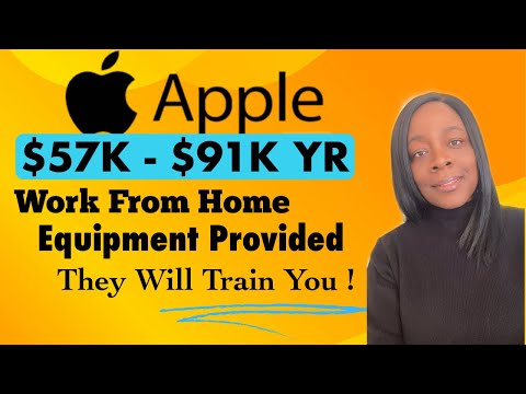 $57K – $91K PER YEAR | APPLE REMOTE WORK FROM HOME JOBS | THEY WILL TRAIN YOU | EQUIPMENT PROVIDED