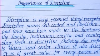 speech on discipline