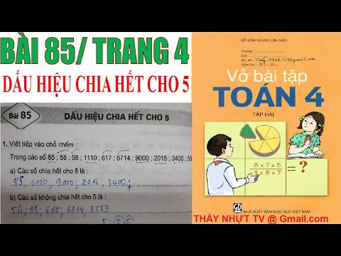 Video TOÁN LỚP 4 - VỞ BÀI TẬP (Bài 85/ Trang 4) - Tập 2 -... - youtube