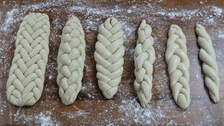 Bread braided in 2, 3, 4, 5, 6, 7(challah, jala)