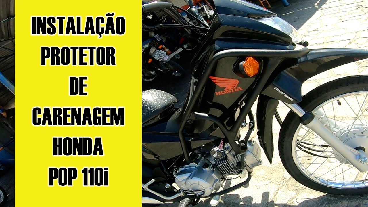 Protetor De Motor Stunt Race Honda Pop 110 Preto Brilho