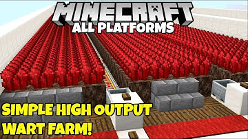 Minecraft: Simple And Efficient Nether Wart Farm Tutorial! Bedrock Java Console