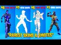 TOP 50 RAREST FORTNITE DANCES & EMOTES WITH RAREST SKINS (Fortnite Battle Royale)