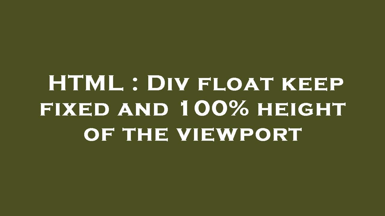Html Div Float : Example of HTML tag with CSS Float property – VGCF
