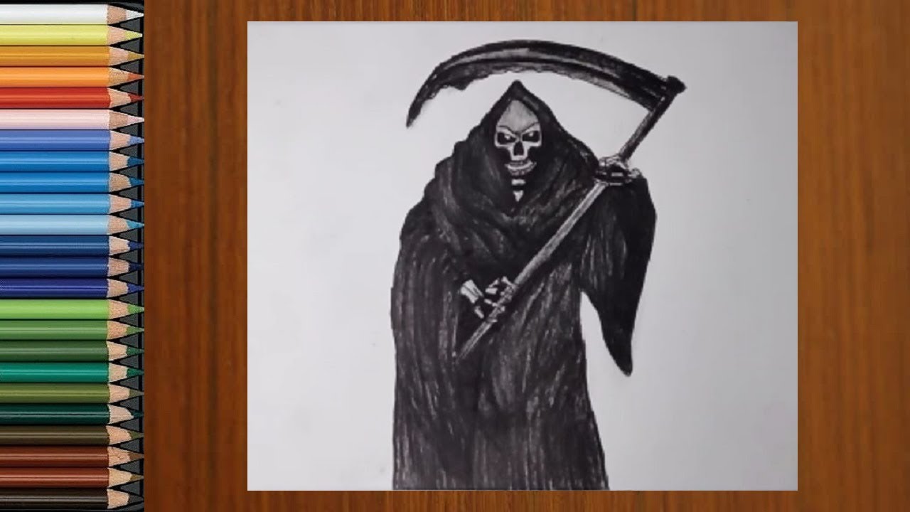 Scary Drawings - How To Draw a Grim Reaper (Ghost) || Halloween