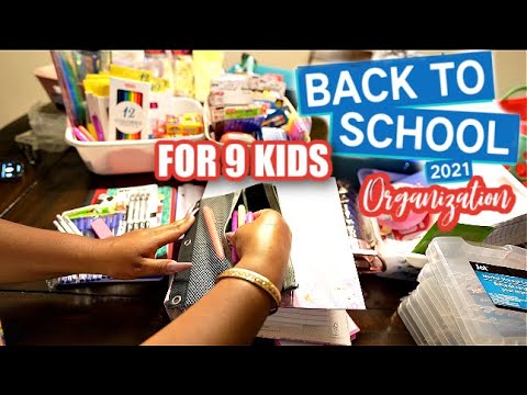 SCHOOL SUPPLIES ORGANIZATION For 9 Kids! Kinder Middle school, Elementary School