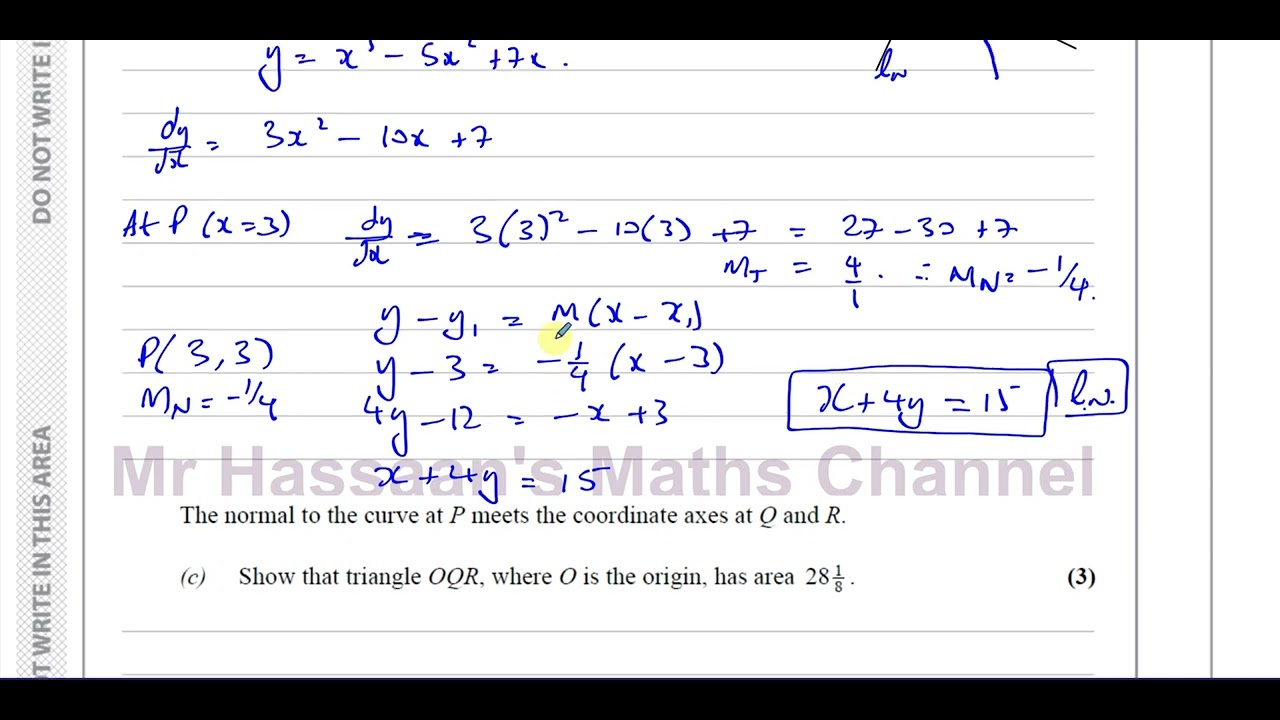 [8], AS, (IAL), Pure Mathematics, (P1),-Solomon Paper I, Q9, Differentiation Equations of Tangents