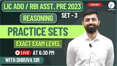 LIC ADO/RBI Assistant Prelims 2023 Reasoning Practice Sets || Set - 03 || By Dhruvasir