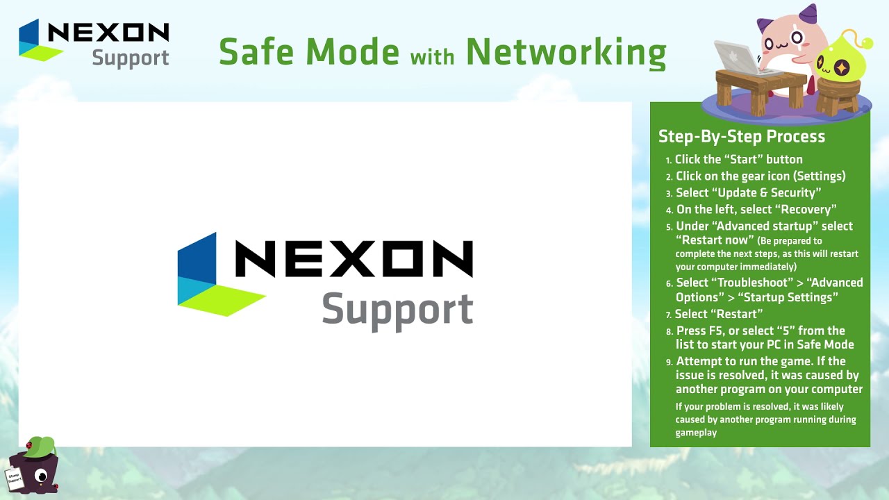 how to enter safe mode with networking