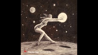 HOW TO DRAW  A WOMAN WITH PLANETS - SURREAL - WITH INK