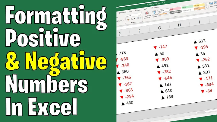 Formatting Positive & Negative Numbers In Excel