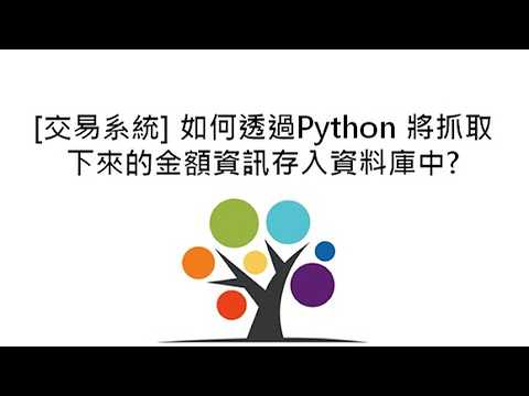 [交易系統] 如何透過Python 將抓取下來的金額資訊存入資料庫中?