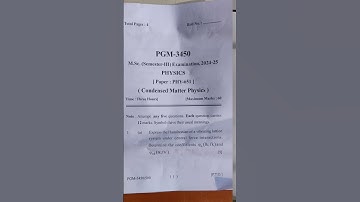 M.Sc Physics | 3rd Semester | Paper -3 Condensed matter Physics |Special Paper |#physics #mscphysics