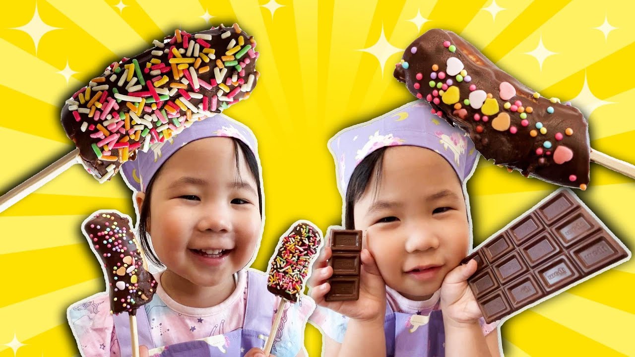 料理の前には手を洗おう☆しゅりちゃんが手作りおやつチョコバナナ作りにチャレンジ☆