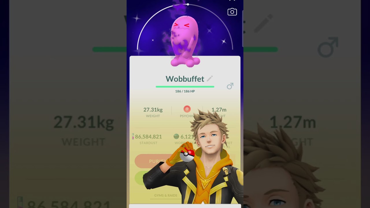 Shiny Shadow Wobbufet On Very First Battle 😳✨️ 