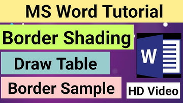 30. Borders in table tools | Shading | Border Style| MS Word