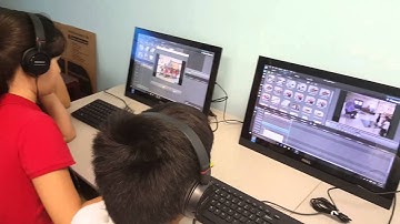 Sunshine STEM Academy broadcasting club students are busy with video editing