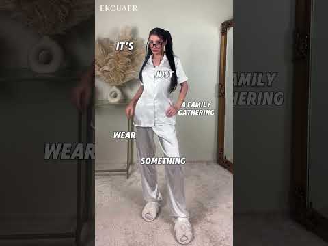 Casual or glam? Ekouaer sleepwear does it all. 🖤✨ft.hhfernanda#EKOUAER #EKOUAERpajamas