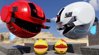 Pacman & MS Pacman VS DRONE ROBOT PACMANS