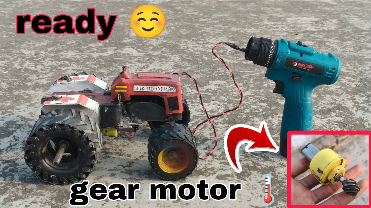 Gear motor 🤩 से rc sawraj 855 tractor बना दिया gear motor tractor कैसे बनाएं 