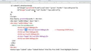 JQUERY PREVUNTIL METHOD DEMO